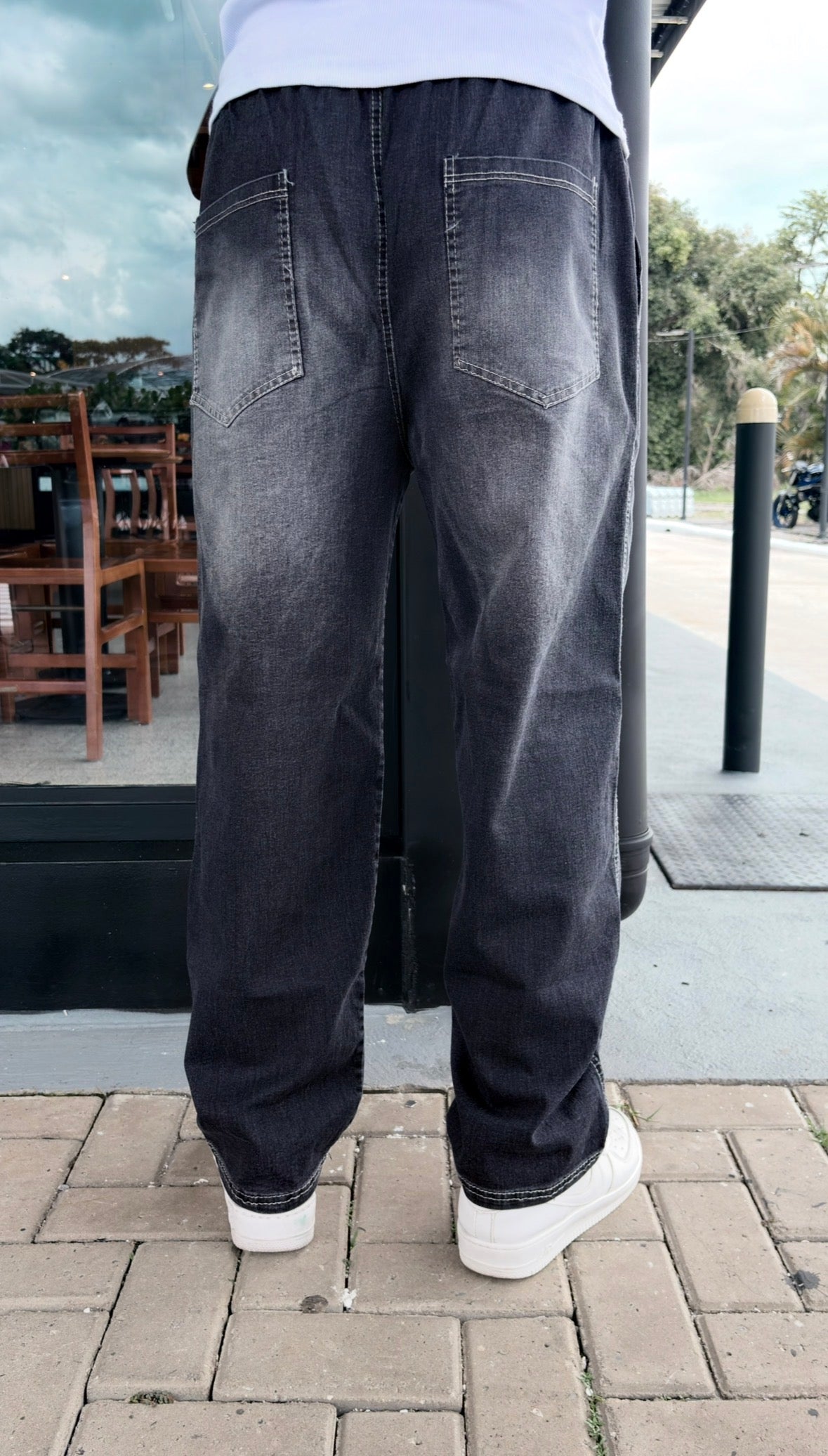 Calça Baggy Preta Jateada