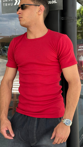 Camisa Canelada Vermelho Padrão Gringa