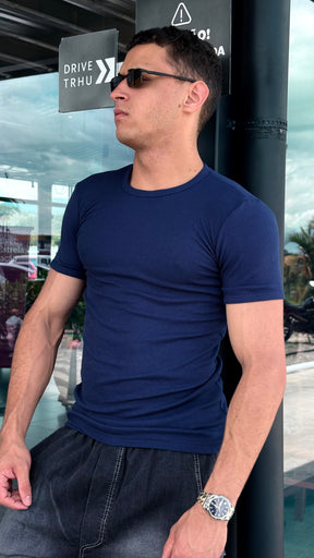 Camisa Canelada azul Marinha Padrão Gringa