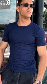 Camisa Canelada azul Marinha Padrão Gringa