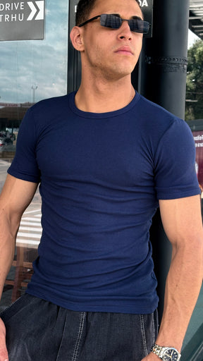 Camisa Canelada azul Marinha Padrão Gringa