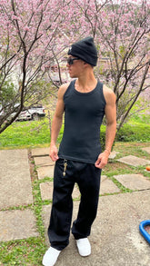 Regata Canelada Preta Padrão Gringa