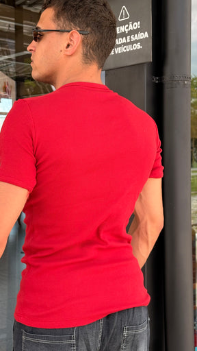Camisa Canelada Vermelho Padrão Gringa