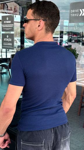 Camisa Canelada azul Marinha Padrão Gringa